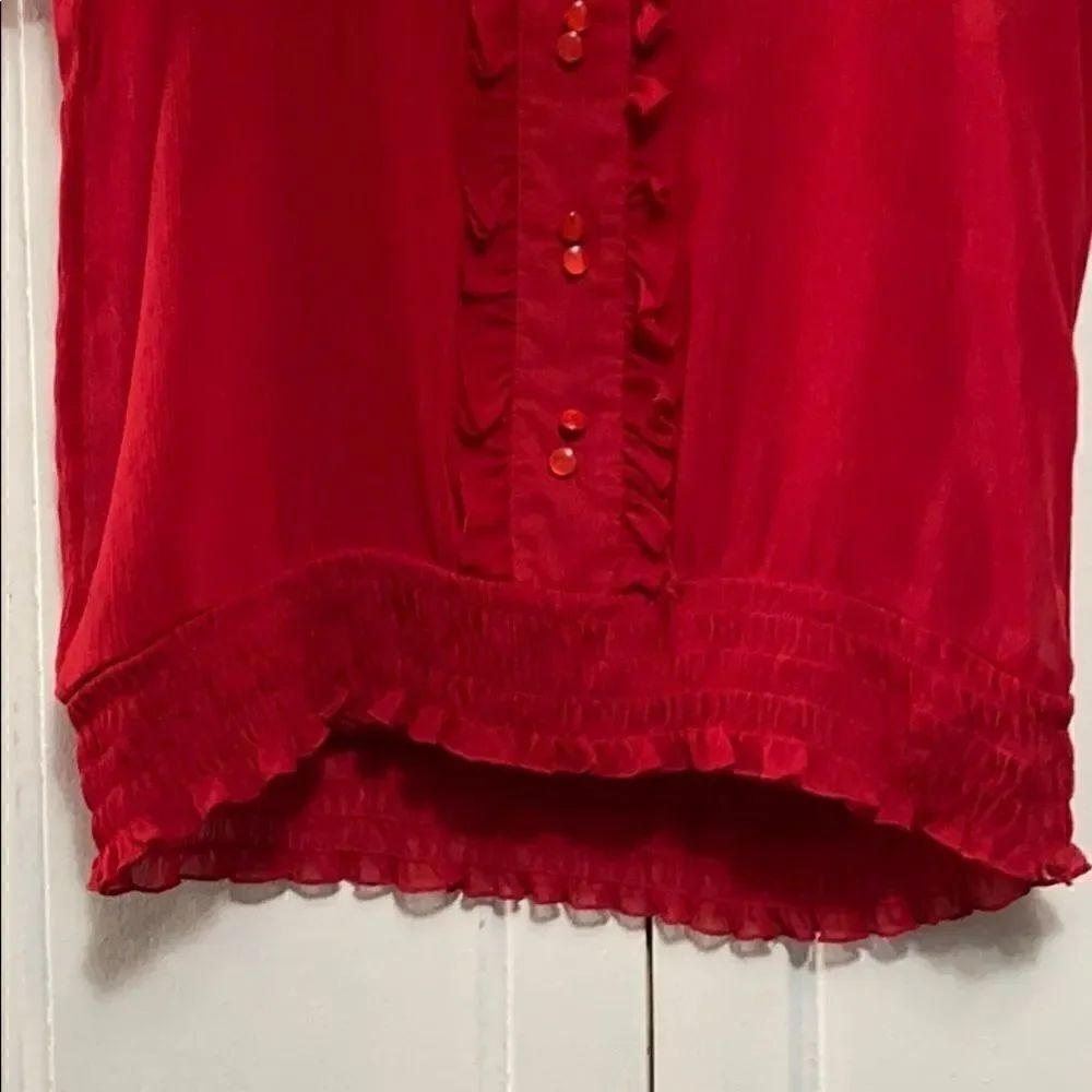 Charlotte Russe ruffled shorty sleeve blouse small - Picture 3 of 11
